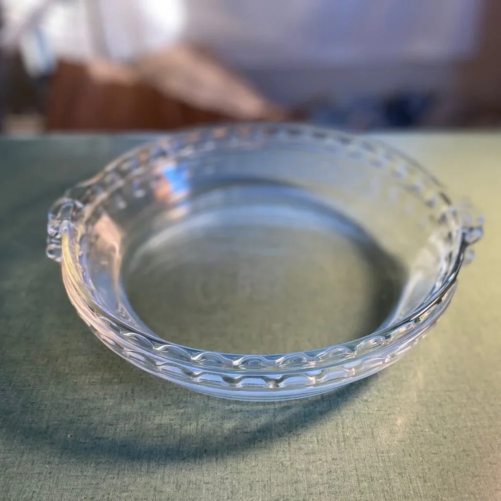 Two Pyrex #229, 9.5 inch Fluted Edge Pie Pans, Perfect Conditon